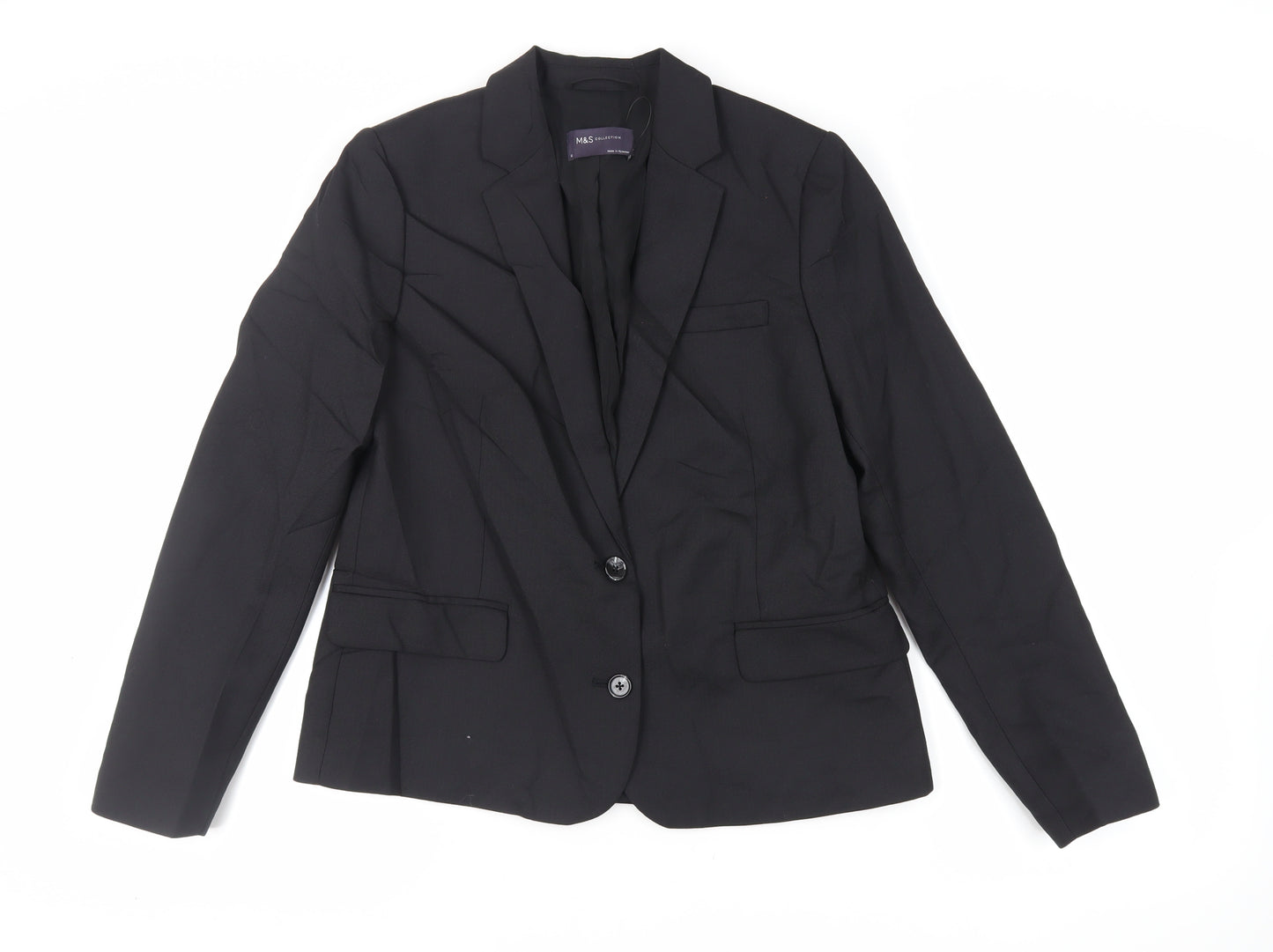 Marks and Spencer Womens Black Jacket Blazer Size 10 Button
