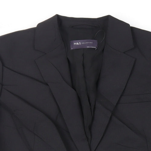 Marks and Spencer Womens Black Jacket Blazer Size 10 Button