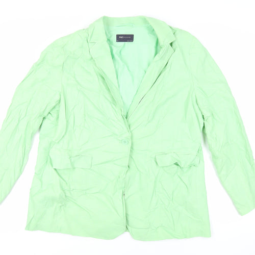 Marks and Spencer Womens Green Jacket Blazer Size 20 Button