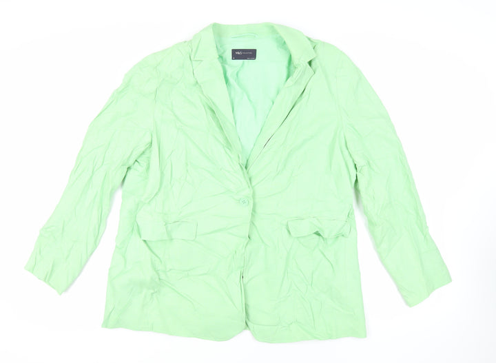 Marks and Spencer Womens Green Jacket Blazer Size 20 Button