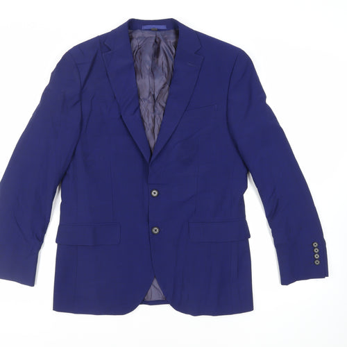 Marks and Spencer Mens Blue Wool Jacket Suit Jacket Size 38 Regular