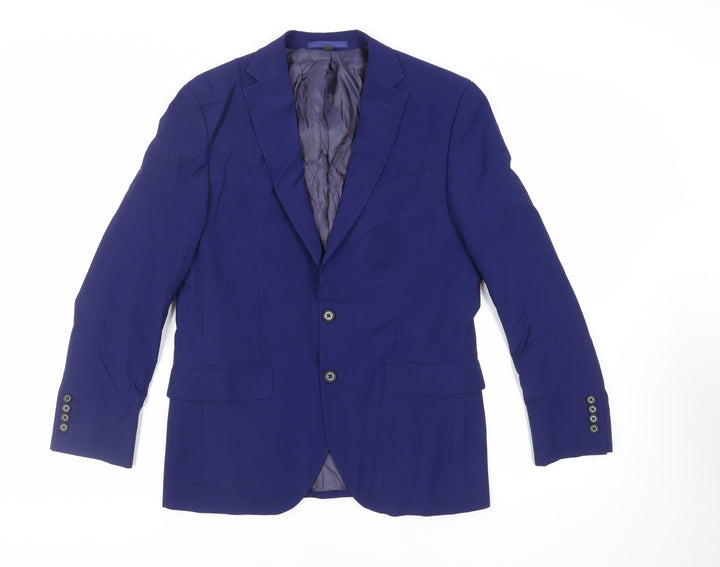 Marks and Spencer Mens Blue Wool Jacket Suit Jacket Size 38 Regular