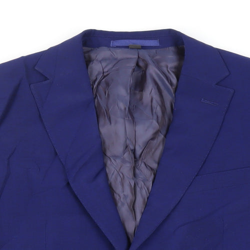 Marks and Spencer Mens Blue Wool Jacket Suit Jacket Size 38 Regular