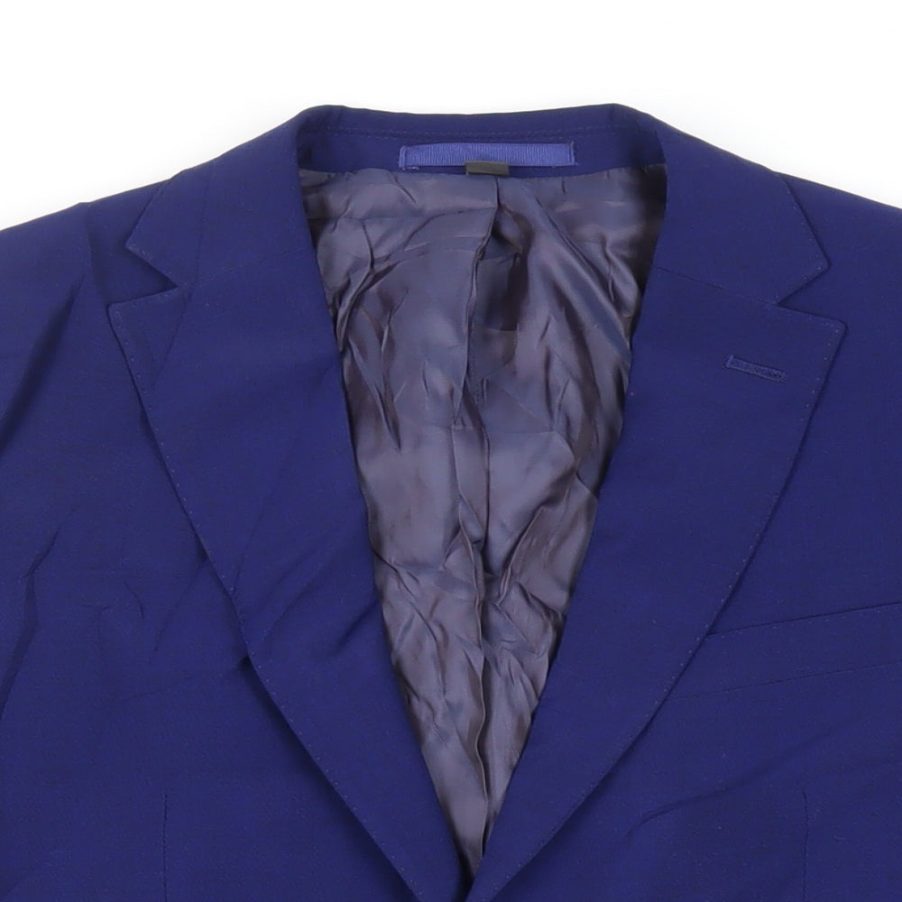 Marks and Spencer Mens Blue Wool Jacket Suit Jacket Size 38 Regular