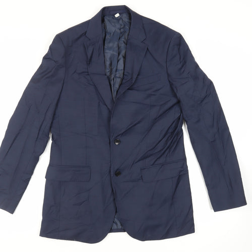 Marks and Spencer Mens Blue Wool Jacket Suit Jacket Size 38 Regular