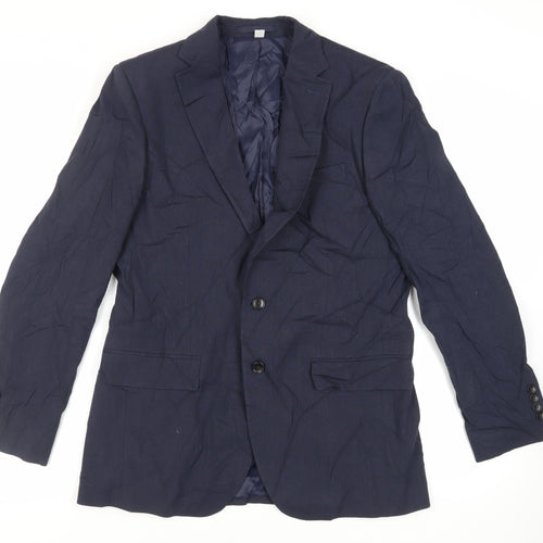 Marks and Spencer Mens Blue Polyester Jacket Suit Jacket Size 40 Regular