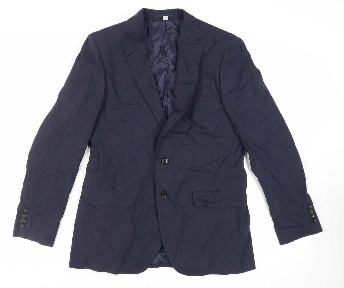 Marks and Spencer Mens Blue Polyester Jacket Suit Jacket Size 40 Regular