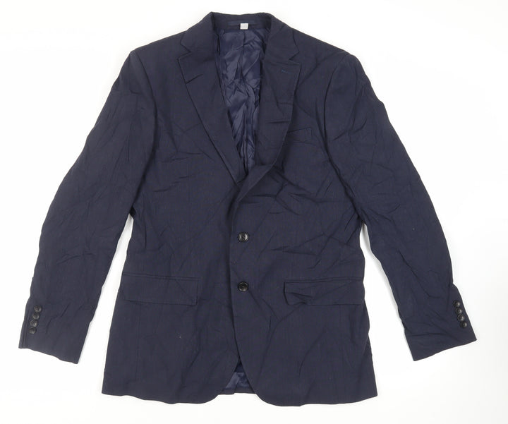 Marks and Spencer Mens Blue Polyester Jacket Suit Jacket Size 40 Regular
