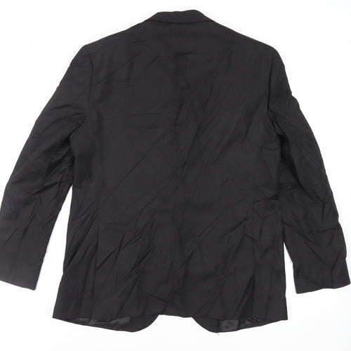 Marks and Spencer Mens Black Polyester Jacket Suit Jacket Size 42 Regular