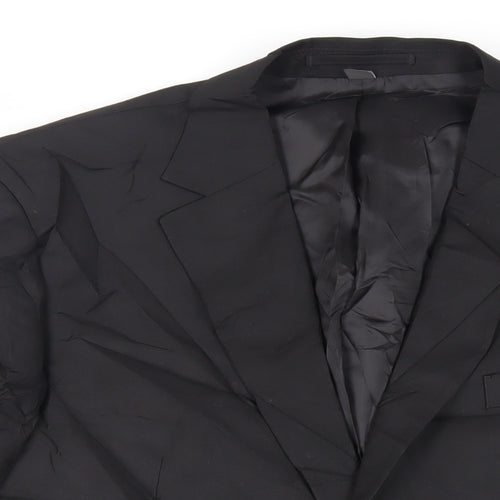 Marks and Spencer Mens Black Polyester Jacket Suit Jacket Size 42 Regular
