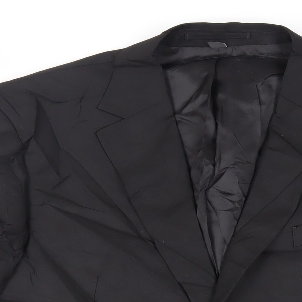 Marks and Spencer Mens Black Polyester Jacket Suit Jacket Size 42 Regular