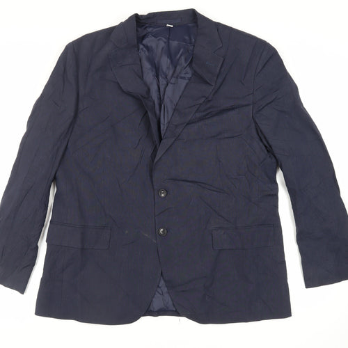 Marks and Spencer Mens Blue Polyester Jacket Suit Jacket Size 44 Regular