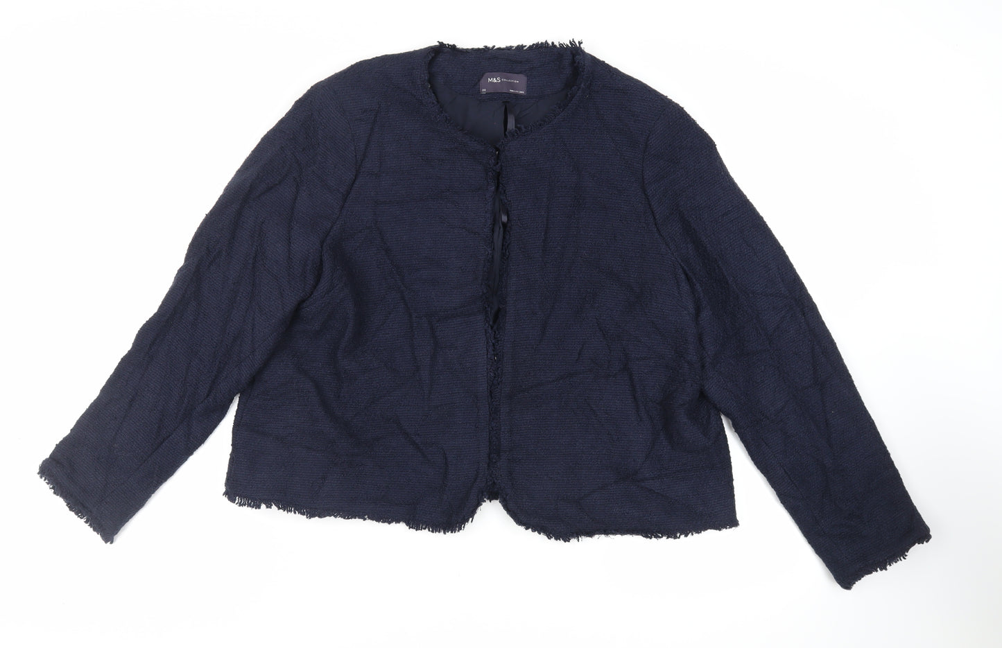 Marks and Spencer Womens Blue Jacket Blazer Size 20 Hook & Eye