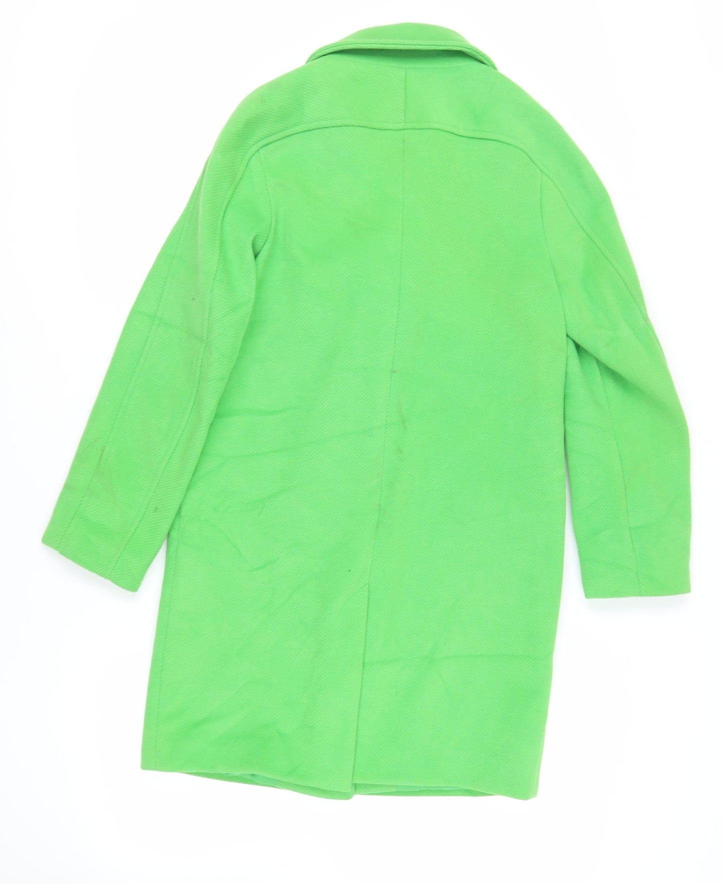 Marks and Spencer Womens Green Overcoat Coat Size 8 Button