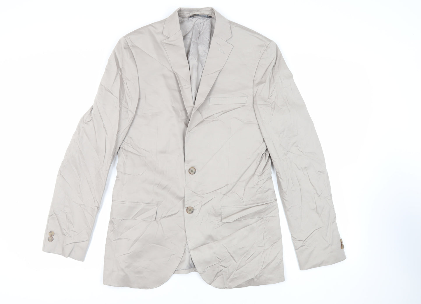 Marks and Spencer Mens Beige Cotton Jacket Blazer Size 38 Regular