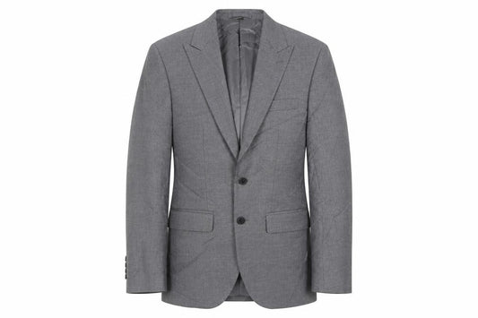 Front view of Marks & Spencer men’s grey polyester jacket suit jacket, size 36, regular