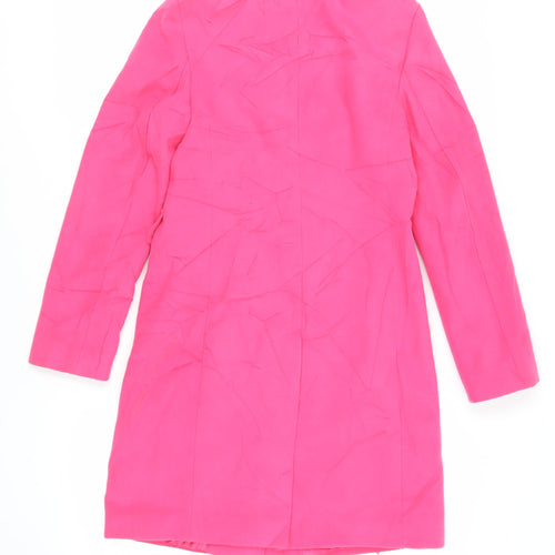 Marks and Spencer Womens Pink Overcoat Coat Size 8 Button