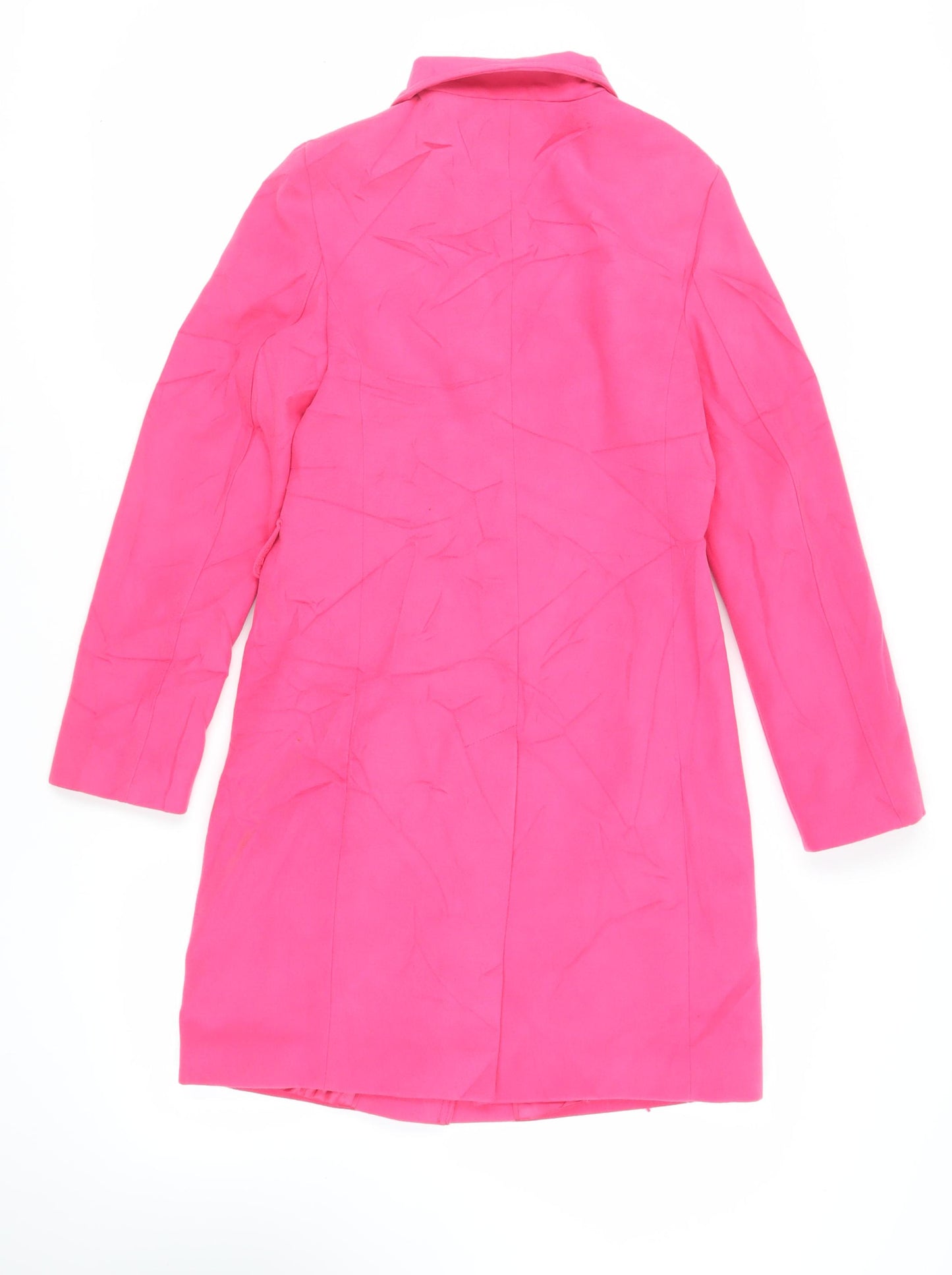 Marks and Spencer Womens Pink Overcoat Coat Size 8 Button