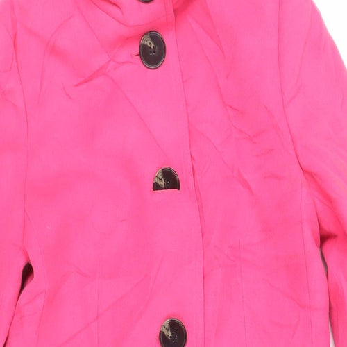 Marks and Spencer Womens Pink Overcoat Coat Size 8 Button