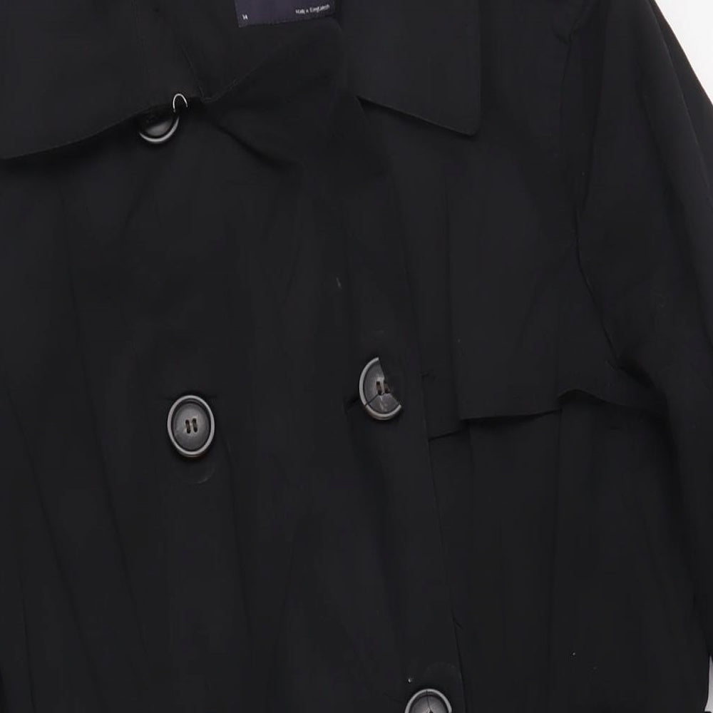 Marks and Spencer Womens Black Trench Coat Coat Size 14 Button - Belted