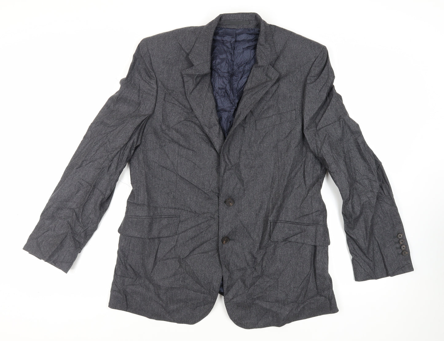 Jaeger Mens Grey Wool Jacket Blazer Size 42 Regular