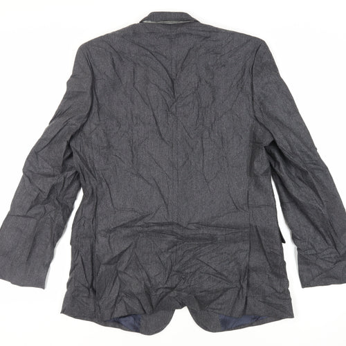 Jaeger Mens Grey Wool Jacket Blazer Size 42 Regular