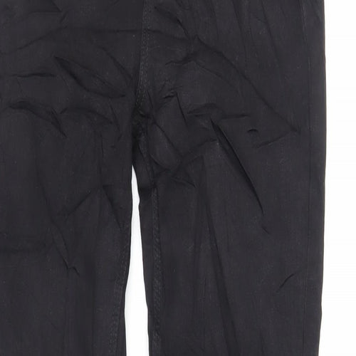 Marks and Spencer Womens Black Cotton Flared Jeans Size 8 L33 in Slim Zip