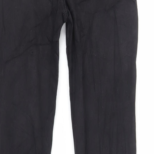 Marks and Spencer Womens Black Cotton Flared Jeans Size 8 L33 in Slim Zip