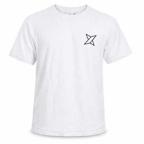 LA Flex Mens White Cotton T-Shirt Size L Crew Neck - Logo