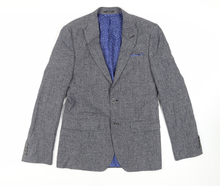 Marks and Spencer Mens Blue Cotton Jacket Blazer Size 36 Regular