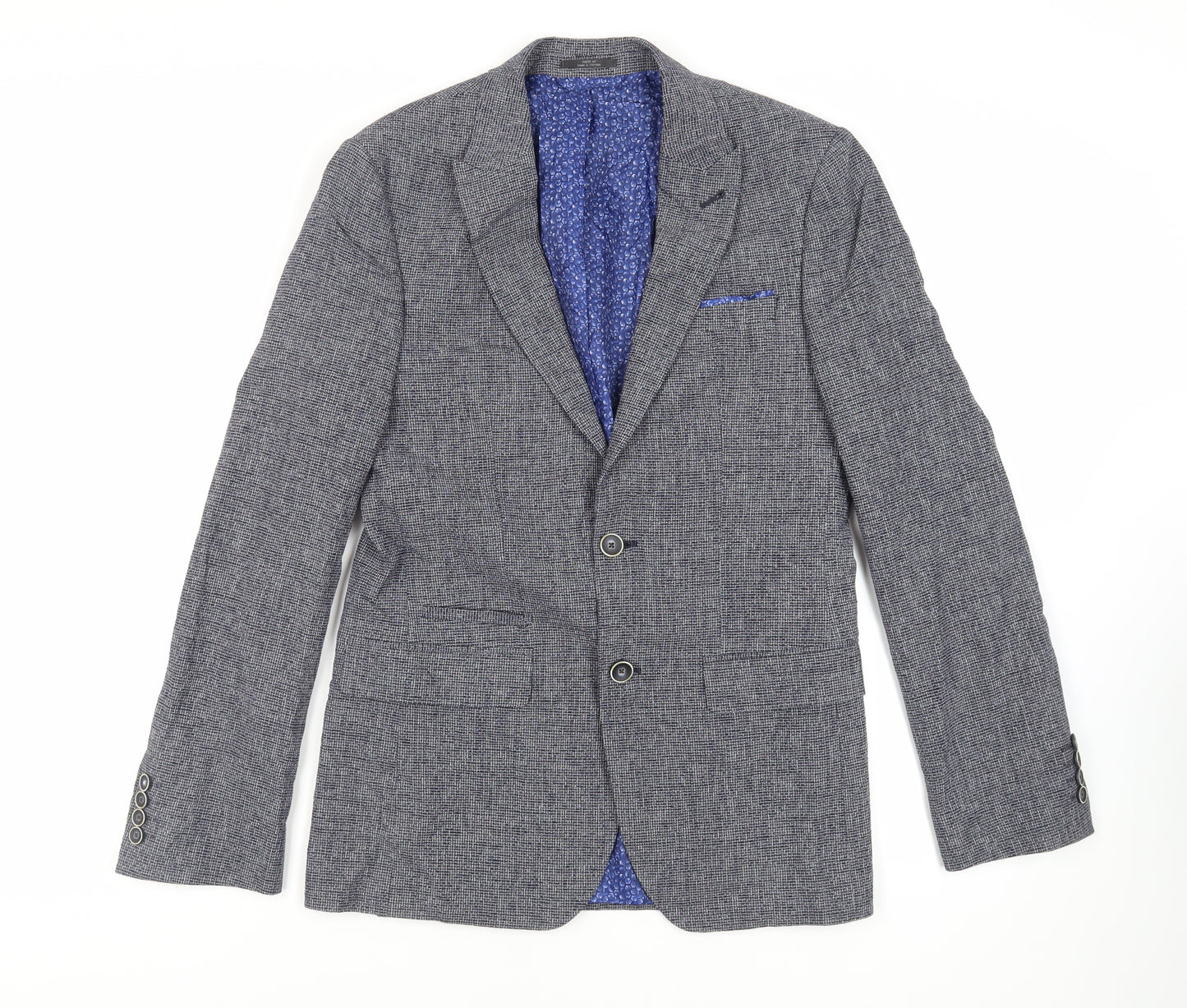Marks and Spencer Mens Blue Cotton Jacket Blazer Size 36 Regular
