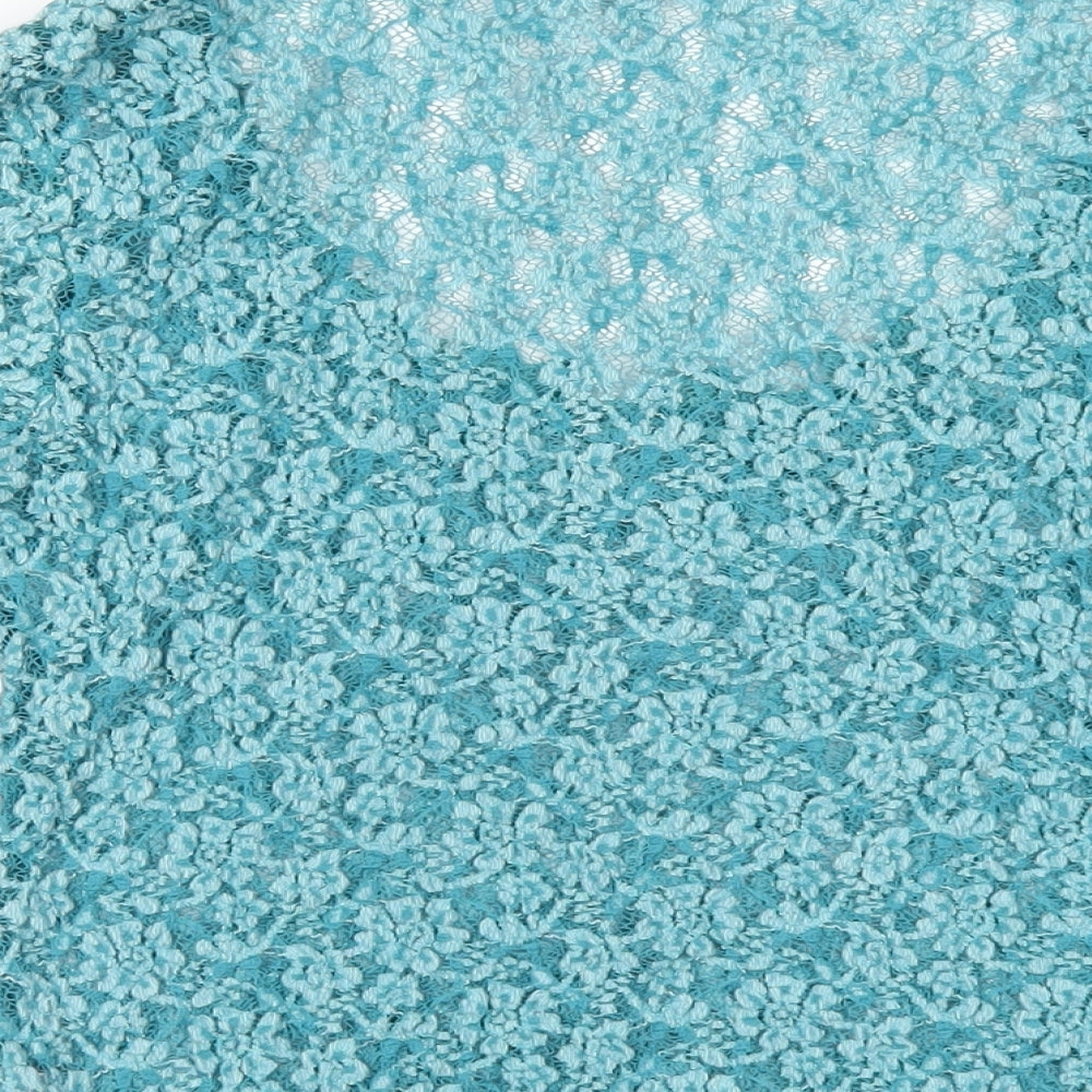 Per Una Womens Blue Viscose Basic T-Shirt Size 14 Scoop Neck