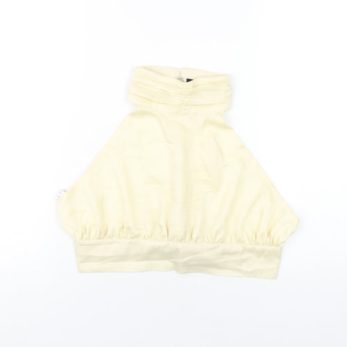 Nasty Gal Womens Ivory Polyester Basic T-Shirt Size 10 Halter