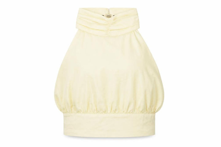 Nasty Gal Womens Ivory Polyester Basic T-Shirt Size 10 Halter