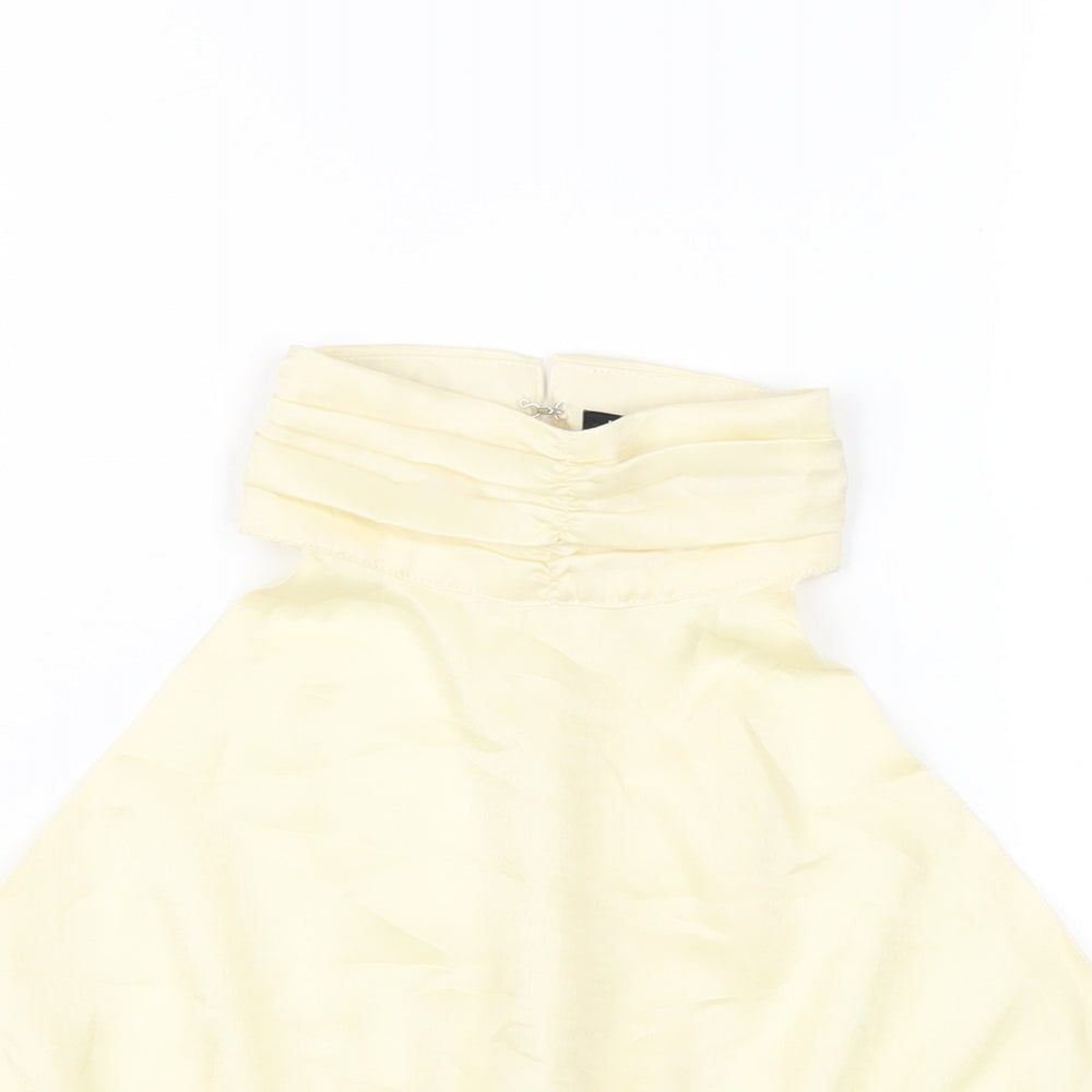 Nasty Gal Womens Ivory Polyester Basic T-Shirt Size 10 Halter
