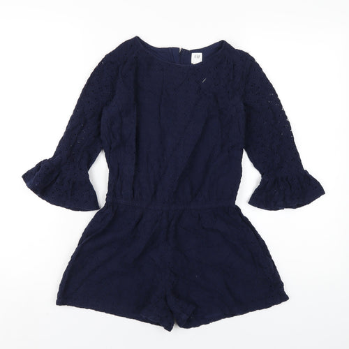 Gap Girls Blue Cotton Playsuit One-Piece Size M Zip