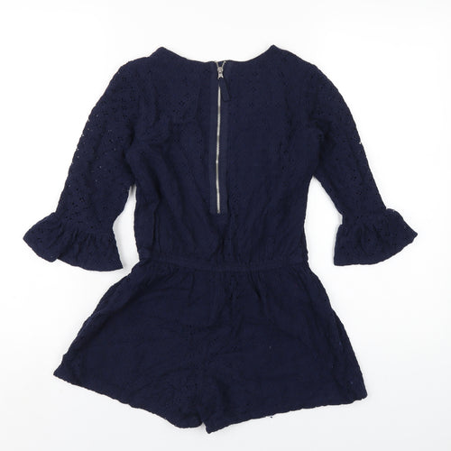 Gap Girls Blue Cotton Playsuit One-Piece Size M Zip