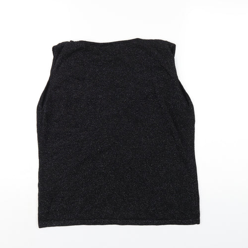 Bonmarché Womens Black Acrylic Basic Tank Size L Scoop Neck