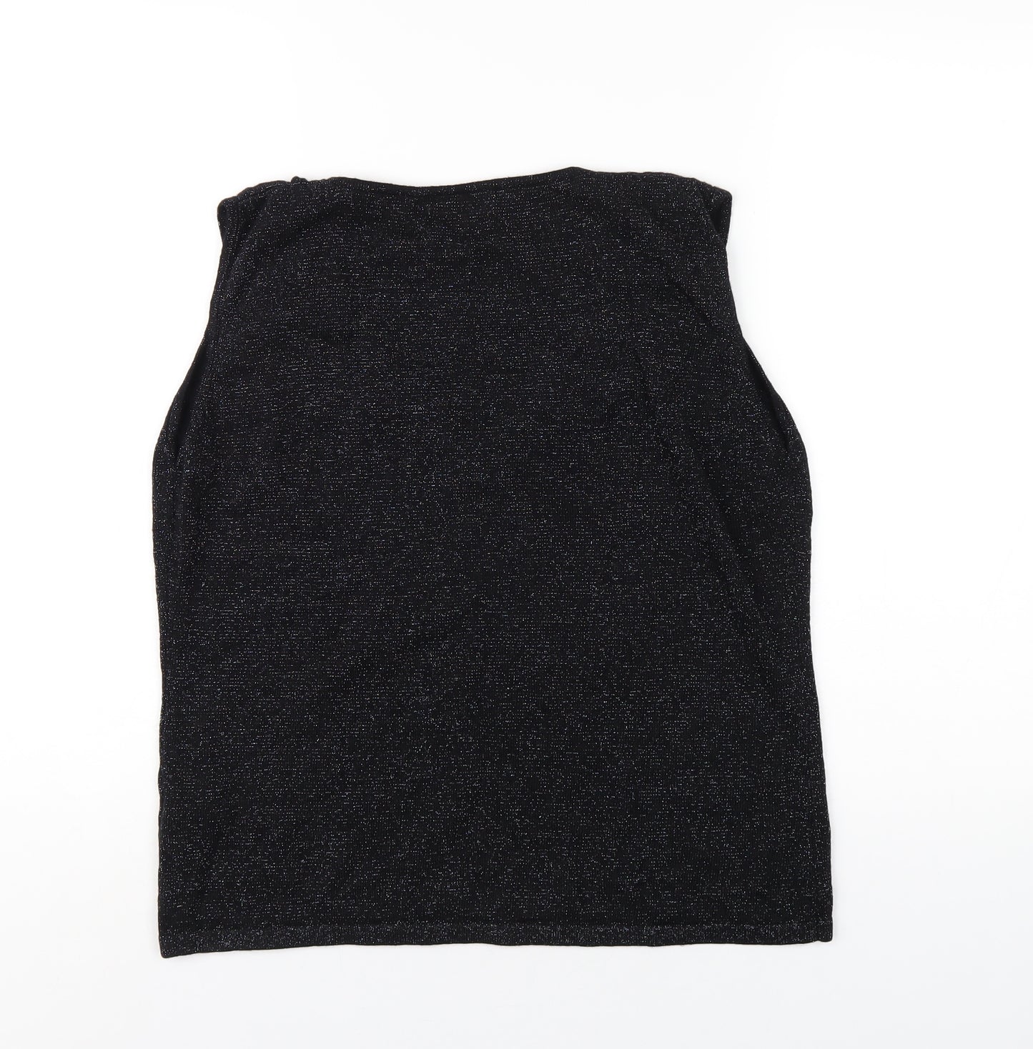 Bonmarché Womens Black Acrylic Basic Tank Size L Scoop Neck