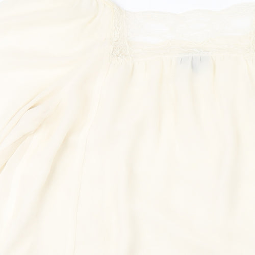 Topshop Womens Ivory Polyester A-Line Size 12 Square Neck Pullover