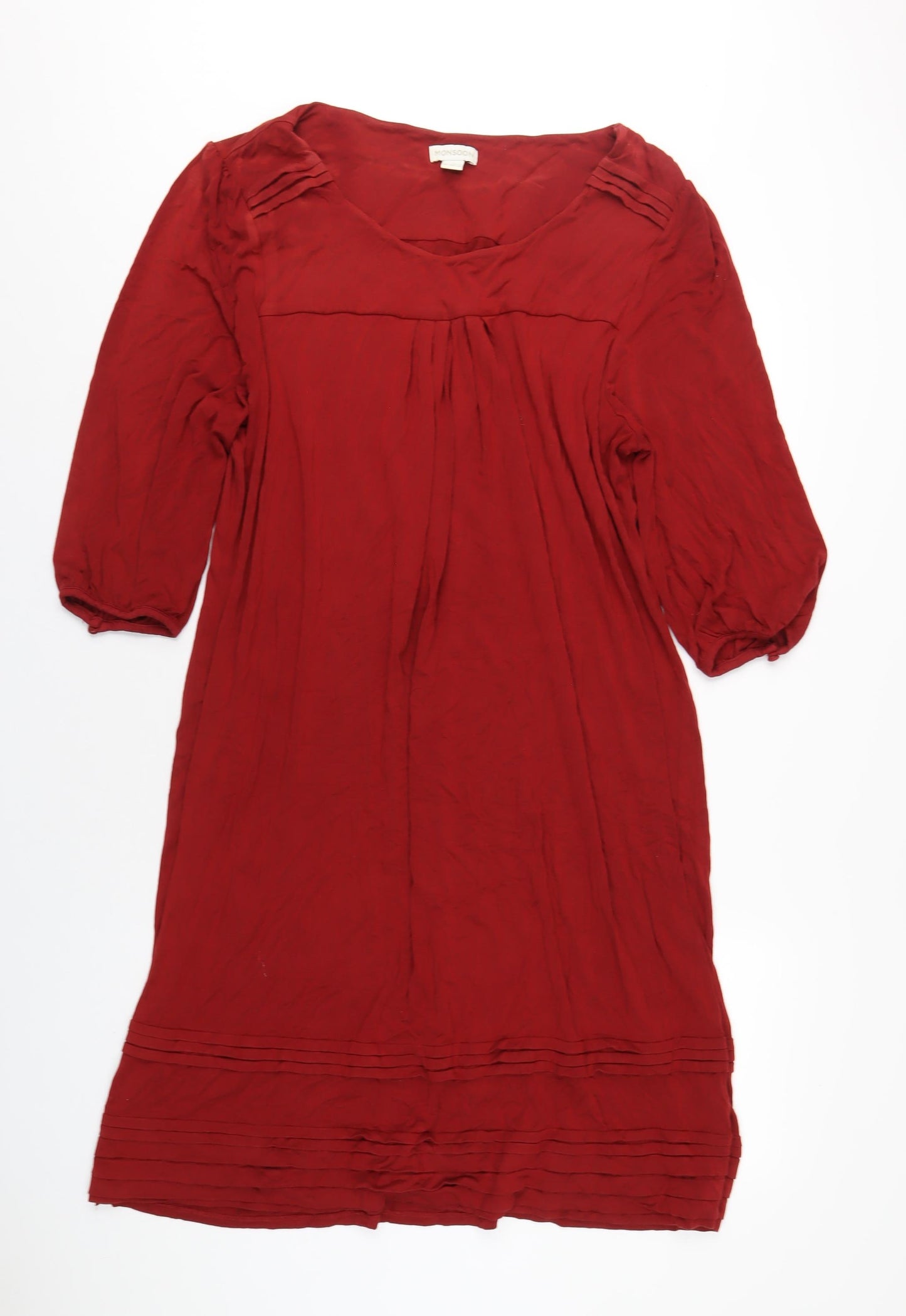 Monsoon Womens Red Viscose A-Line Size 22 Scoop Neck Pullover