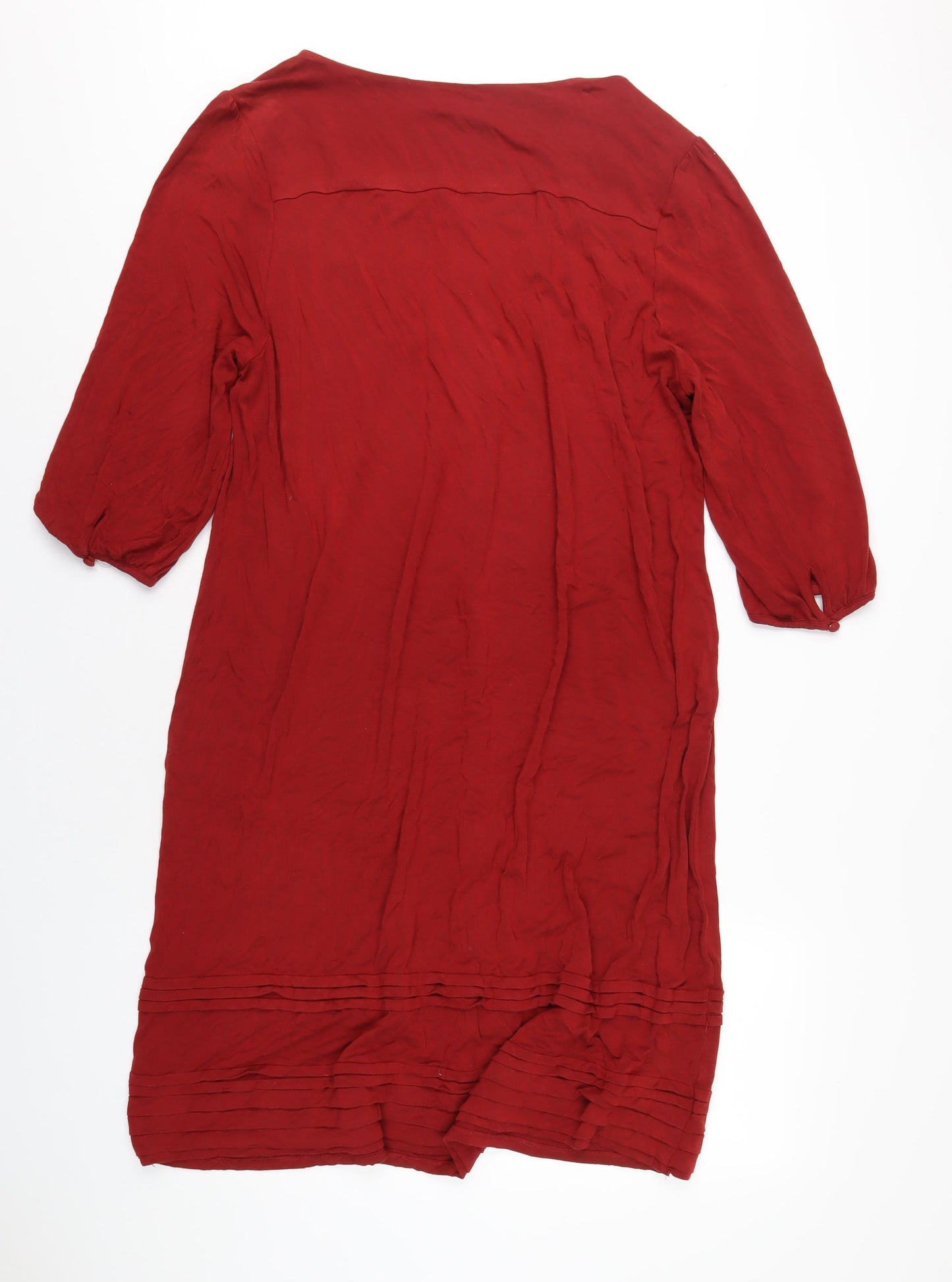 Monsoon Womens Red Viscose A-Line Size 22 Scoop Neck Pullover