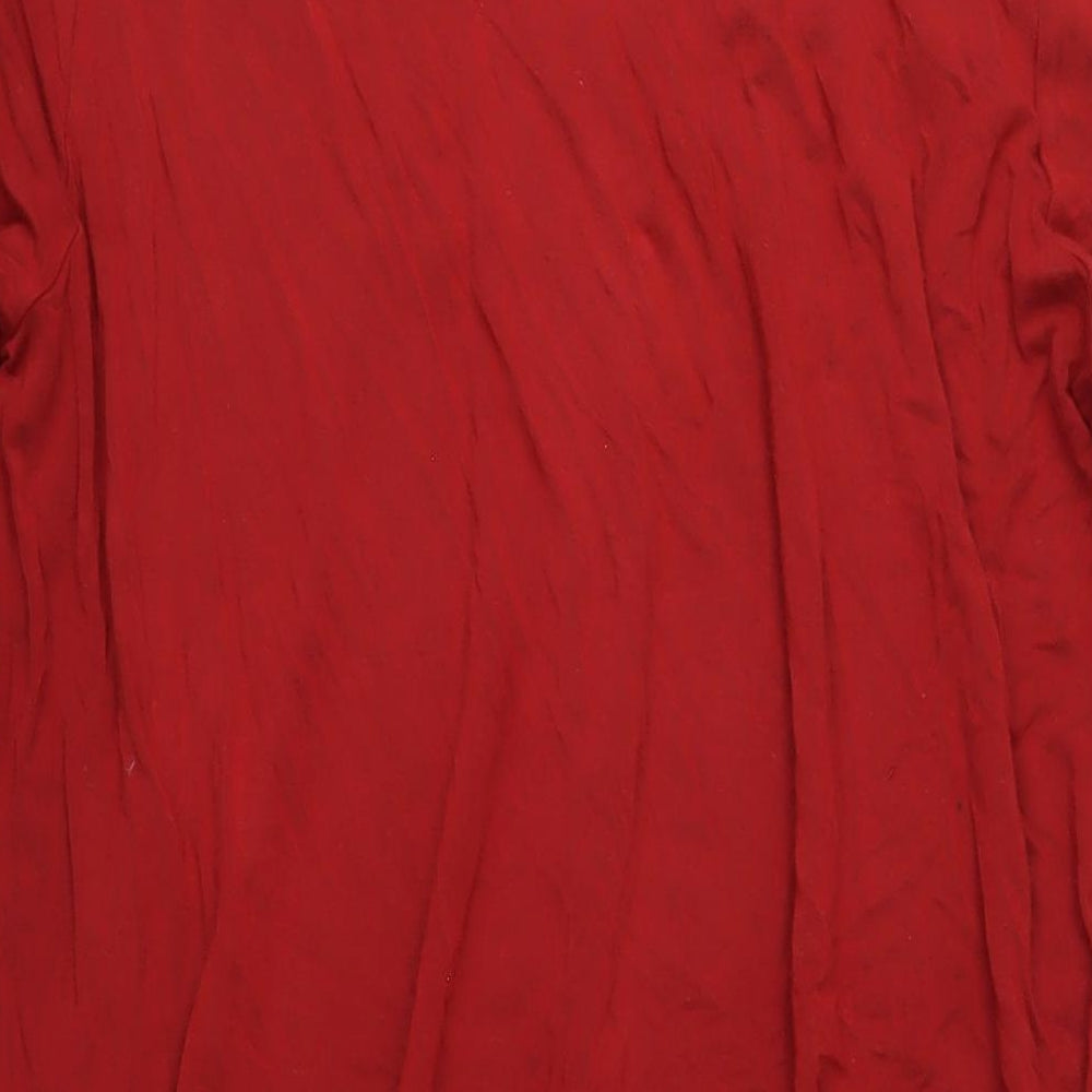 Monsoon Womens Red Viscose A-Line Size 22 Scoop Neck Pullover