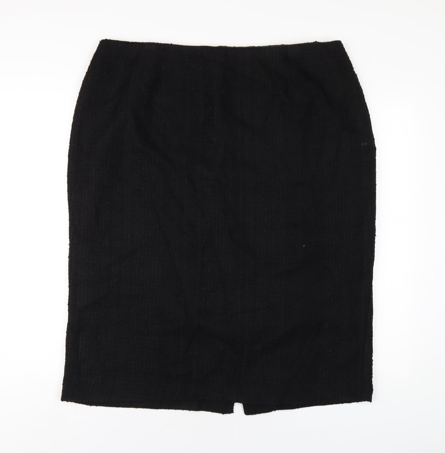 Femme Womens Black Polyester Straight & Pencil Skirt Size 20 Zip