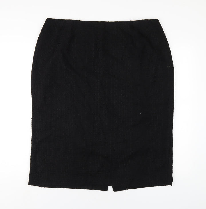 Femme Womens Black Polyester Straight & Pencil Skirt Size 20 Zip