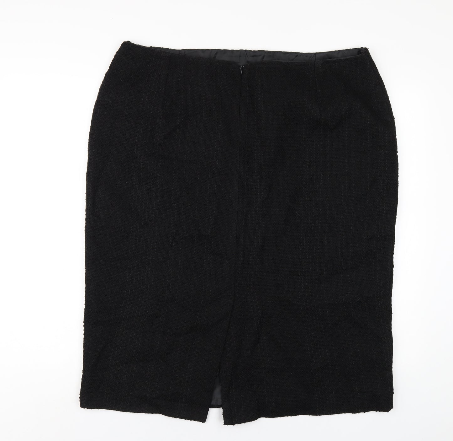 Femme Womens Black Polyester Straight & Pencil Skirt Size 20 Zip