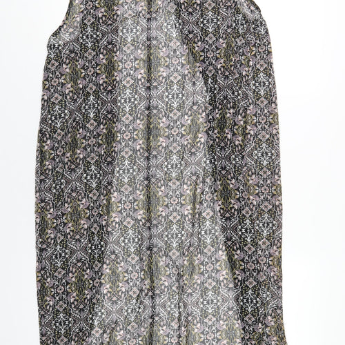 Miss Selfridge Womens Multicoloured Floral Polyester Kimono T-Shirt Size 14 V-Neck