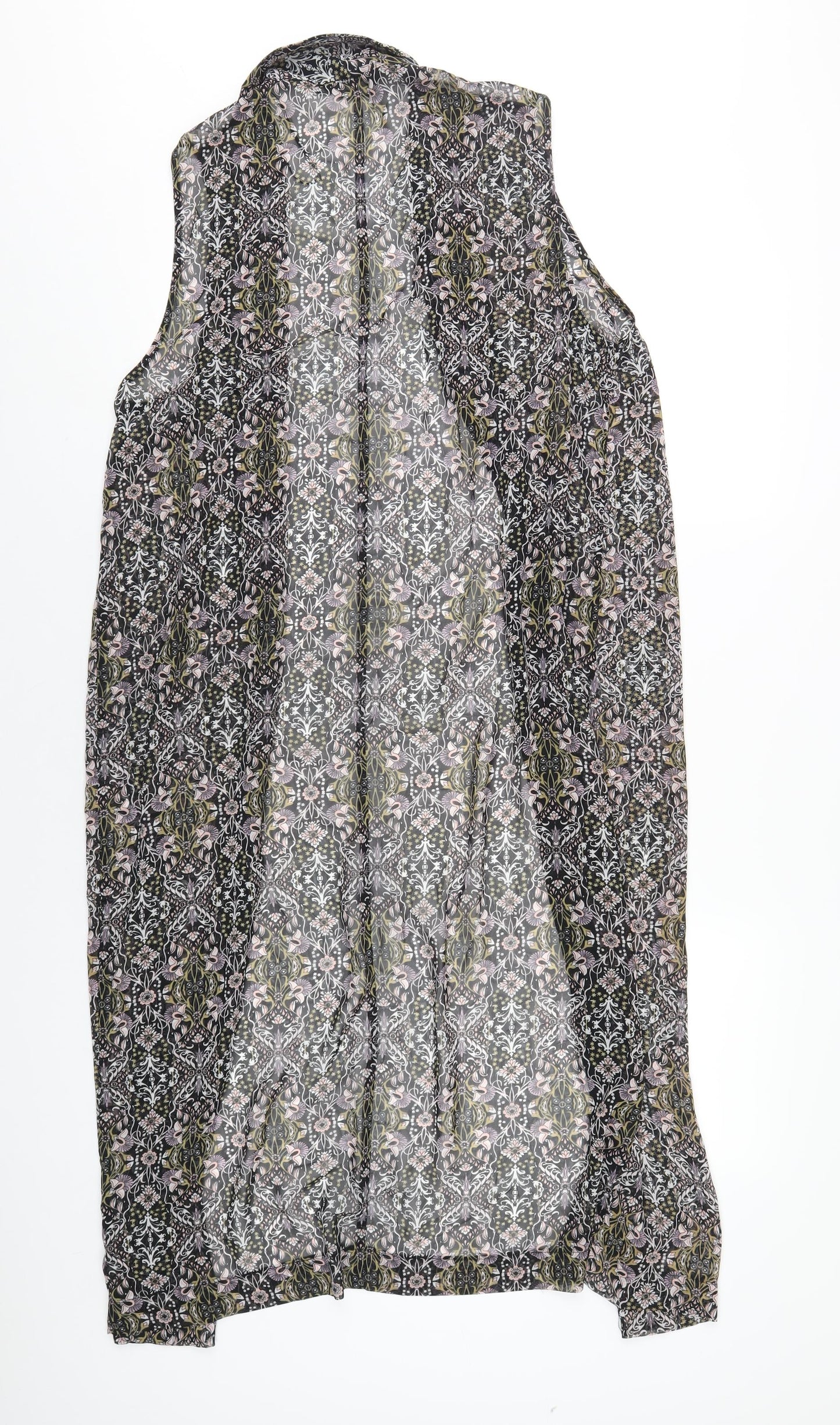 Miss Selfridge Womens Multicoloured Floral Polyester Kimono T-Shirt Size 14 V-Neck