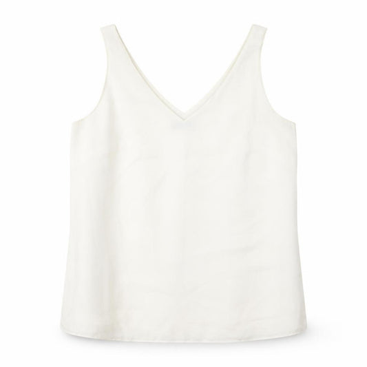 Front view of Wallis women’s white polyester basic tank, size UK 12, v-neck