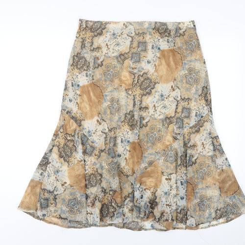 CMD Womens Multicoloured Geometric Polyester A-Line Skirt Size 14